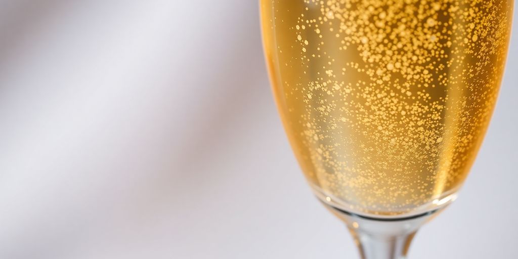 Flûtes en cristal avec champagne et bulles éclatantes.